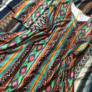 Cheetah and tribal print dress with pockets!